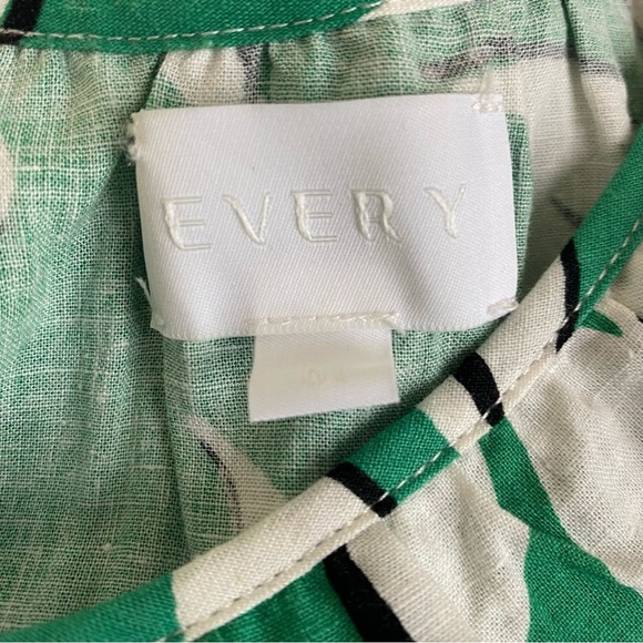 Every Green/White Tropical Print Ruffle Sleeveless Top Size M - Picture 4 of 7